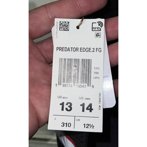 Adidas Predator Edge.2 FG Mens Soccer Cleats Size 13 Black Blue Red White GW2271 - Picture 8 of 9